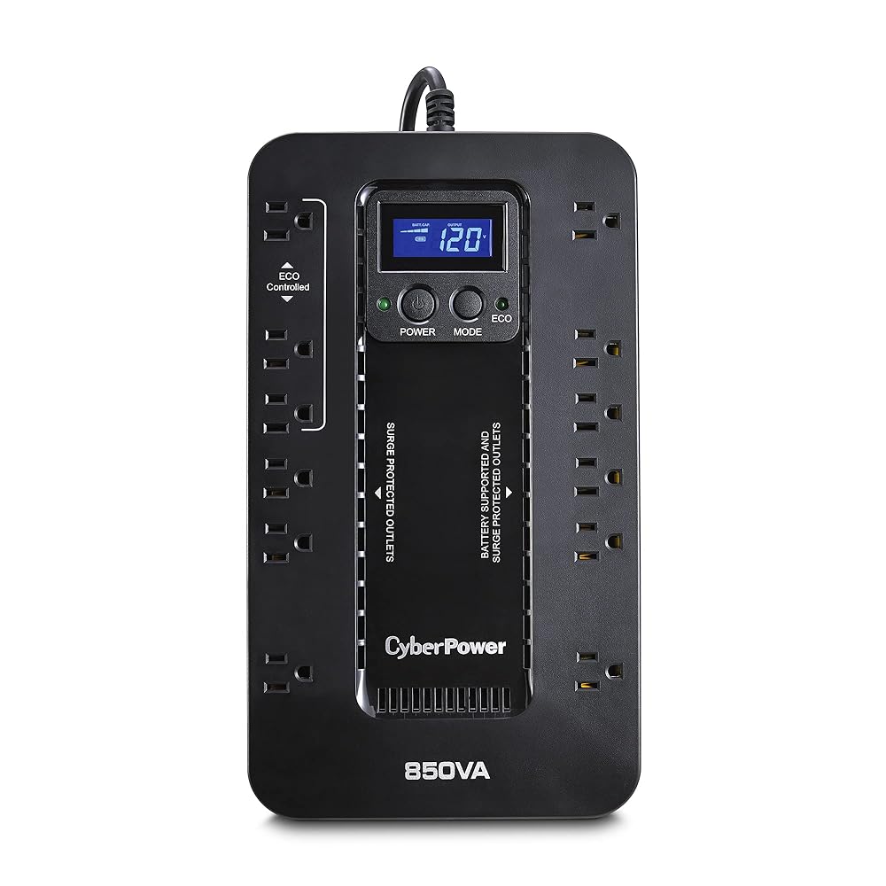 CyberPower EC850LCD Battery Backup & Surge Protector