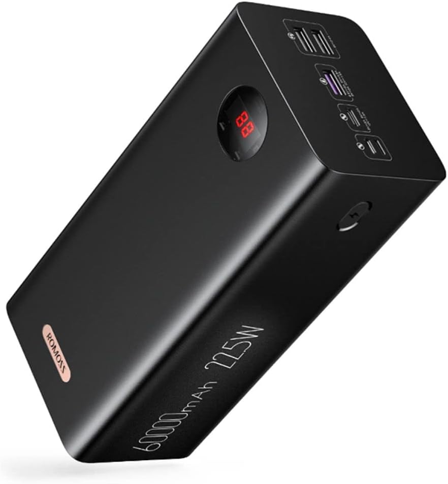 ROMOSS Power Bank 60000mAh High-Capacity Portable Charger, Power Station, 22.5W Fast Charging, PD 3.0, USB C, 4 Outputs & 3 Inputs with LCD Display for iPhone, Android Travel and Outdoors